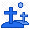 Grave Cemetery Cross Graveyard Halloween Icon