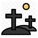 Grave Cemetery Cross Graveyard Halloween Icon
