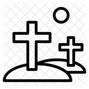 Grave Cemetery Cross Graveyard Halloween Icon
