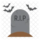 Tombstone Grave Bat Icon