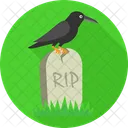 Grave With Crow Tomp Crow Icon