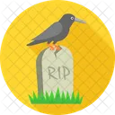 Grave With Crow Tomp Crow Icon