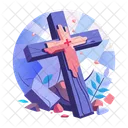 Graveyard Cross Sign Scary Icon