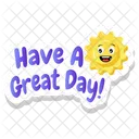 Happy Sun Morning Time Great Day Icon