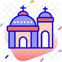 Blue Domed Church Santorini Icon