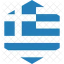 Grece Drapeau Monde Icône