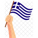 Greece Hand Holding Nation Symbol Icon