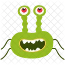 Green alien with wavy eyes  Icon