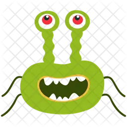 Green alien with wavy eyes  Icon