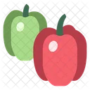 Green And Red Pepper  Icon