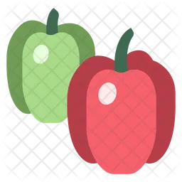 Green And Red Pepper  Icon