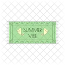 여름 장식 물건 장식된 비치 타월 녹색 비치 타월 아이콘