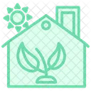 Green Building Duotone Line Icon Icon