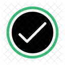 Green check mark button in black circle  Icon