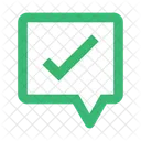Green check mark in speech bubble  Icon