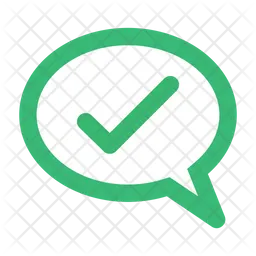 Green check mark in speech bubble  Icon