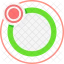 Green circle with red point  Icon