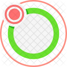 Green circle with red point  Icon