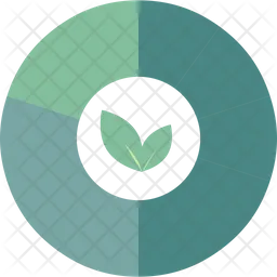 Green circular with fresh leaves  Icon