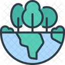 Green Earth Trees Forest Icon