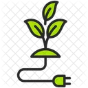 Green Energy Leaf Electricity Icon