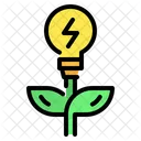 Green Plant Lightbulb Icon