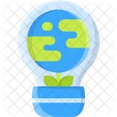 Green Energy Light Bulb Ecology Icon