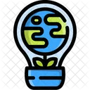 Green Energy Light Bulb Ecology Icon