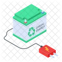 Green Energy Battery Recycling Battery Charging Icon