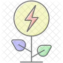 Green Energy Efficiency Lineal Color Icon Icon