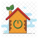 Green Energy House Green Energy Power Button Icon