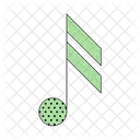 Summer Decoration Object Music Note Green Retro Illustration Icon