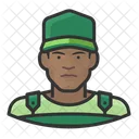 Green Overalls Black Man Icon