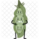 Green Pea Cute Bean Seed Icon