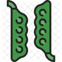 Green Pea Pod Icon