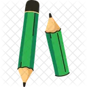 Green Pencils Pair Stationery  Icon