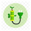 Green plant and power plug  Icon