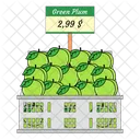 Green Plum Fruit Fruit Basket Icon