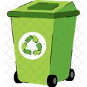 Green Recycling Bin Container  Icon