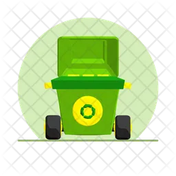 Green recycling trash bin  Icon
