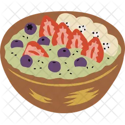 Green smoothie bowl with berry and banana  Icon