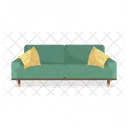 Green sofa with pillows  Icon