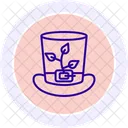 Green Top Hat Line Icon Icon