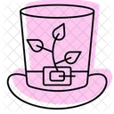 Green Top Hat Color Shadow Thinline Icon Symbol