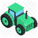 Isometric Green Tractor Icon