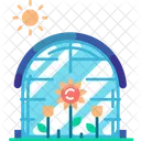 Greenhouse with flower  Icon
