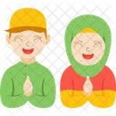 Greetings Boy And Girl Eid Ramadan Icon