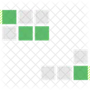 Grey and green squares  Icon