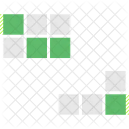 Grey and green squares  Icon