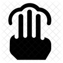 Toque Tres Dedo Icono